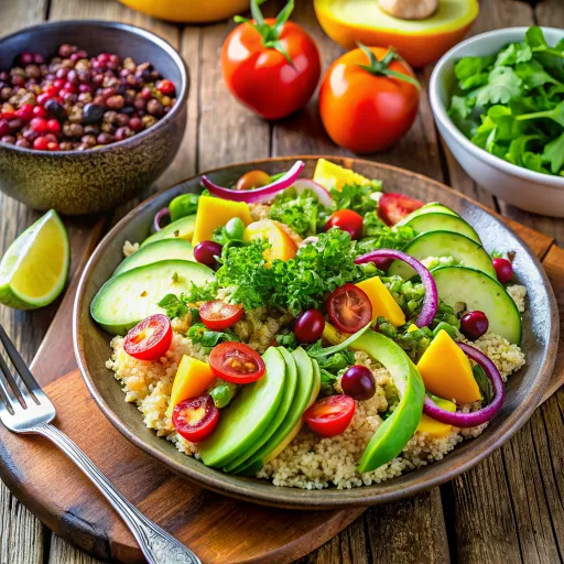 Fırında Avokado ve Sebzeli Kinoa Tabağı